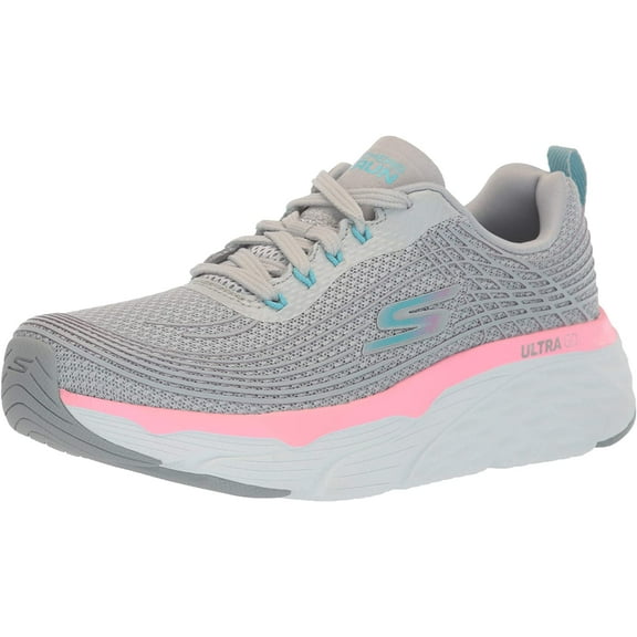 Skechers Women's Max Cushion Sneaker Gray/Pink 9 Wide