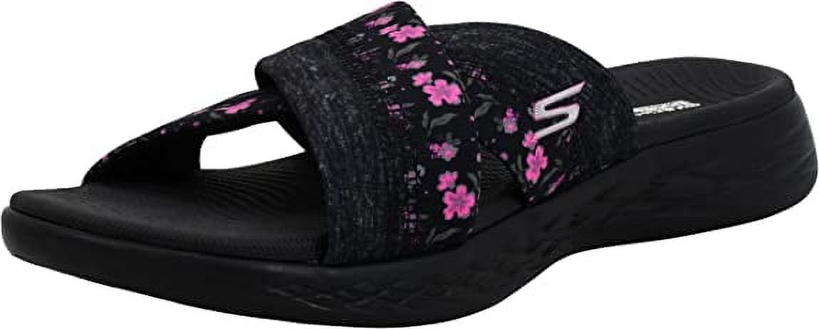 Go 600 Skechers Womens Black Flip Flops Skechers On-the-GO 600