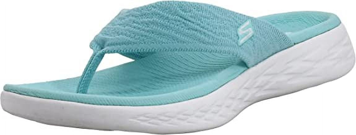 Skechers Women's On-The-go 600-Sunny Flip-Flop, Turquoise, 10 M US