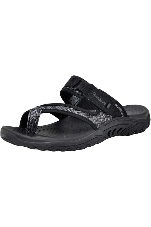 Women's Reggae-Zig Swag Flip-Flop Sandals, Black/Charcoal, 9.5 M US