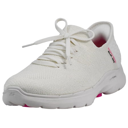 Skechers Womens Slip in Shoes Go Walk 6 Lovely Day Sneaker Walking Shoes for Women Breathable Knit Cushioned Foam Support