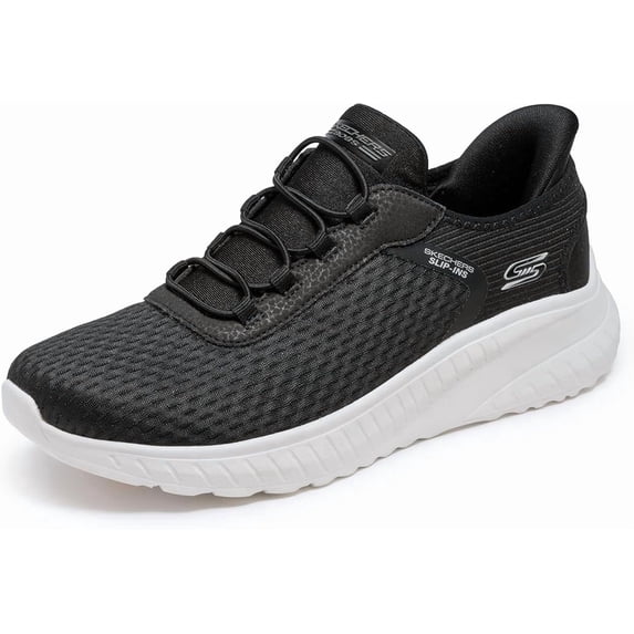 Skechers Hands Free Slip-Ins Bobs Squad Chaos in Color Sneakers for Women Knit Upper Memory Foam Insole Flexible Traction Outsole Vegan Casual Shoes