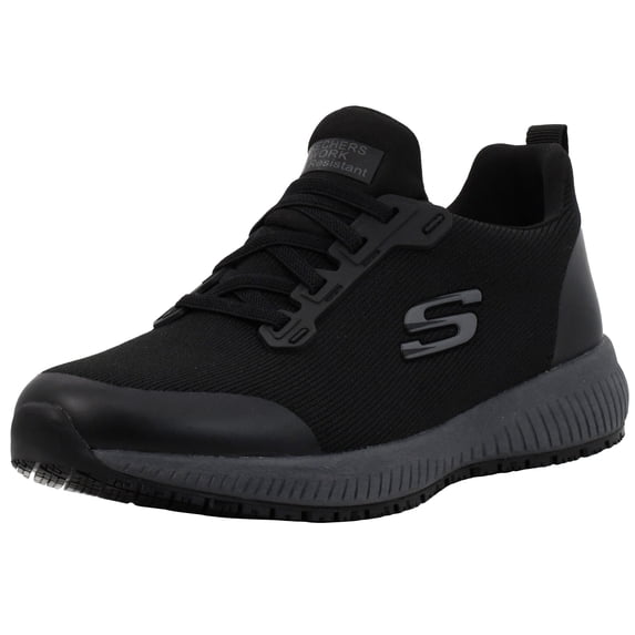 Skechers Women Squad Food Service Slip-Resistant Shoes, Relaxed Fit with a Lace-Up Front