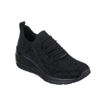 Skechers Women's Street BILLION - RHINESTONE RAMBLER Knit Wedge Sneaker