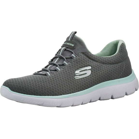 Skechers Women's Summits Grey/Aqua Sneaker 7 M US