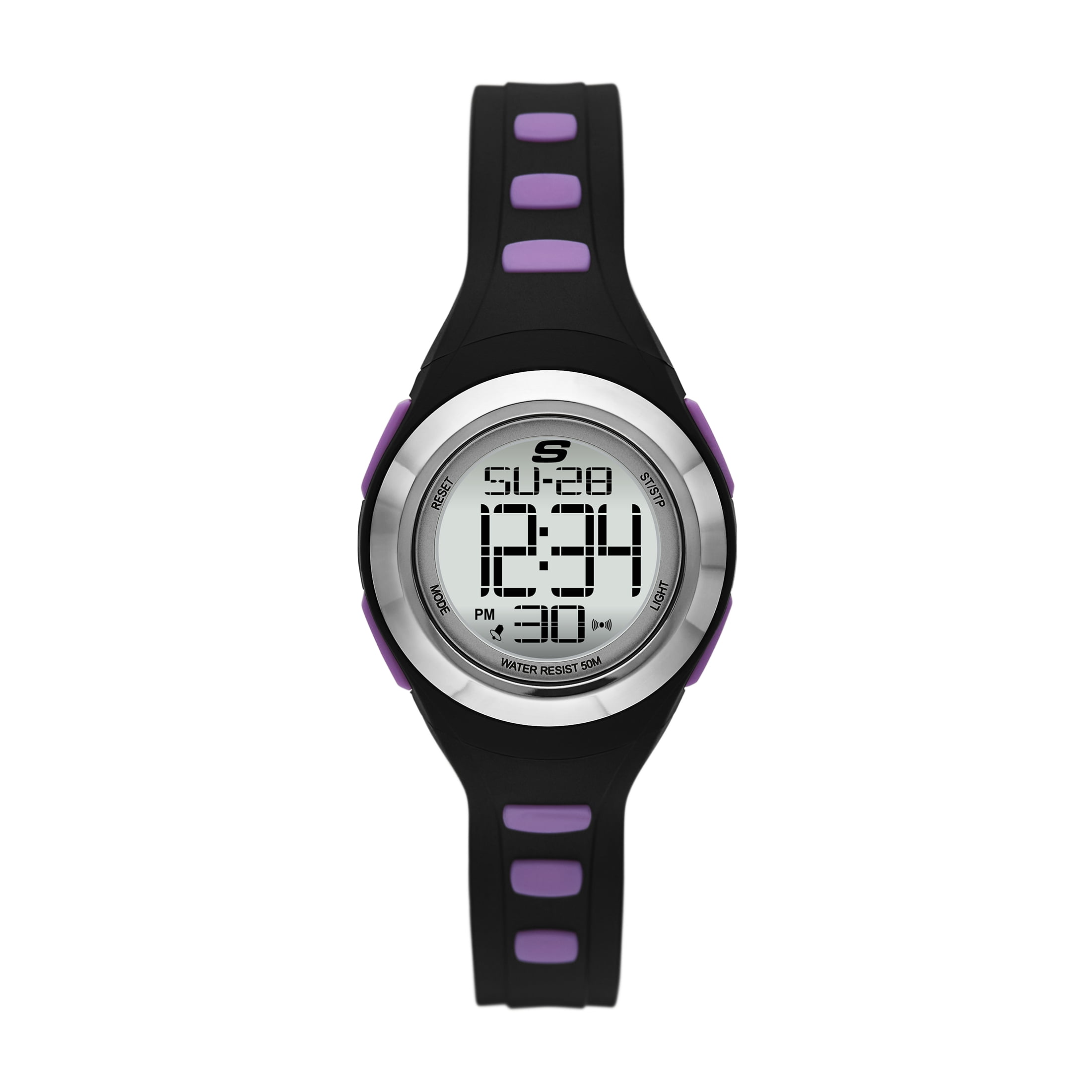 Skechers Women's Tennyson Digital, Black Polycarbonate Watch