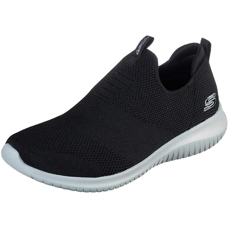 Skechers Women's Ultra Flex-First Take Sneaker, Black/Grey, M US -