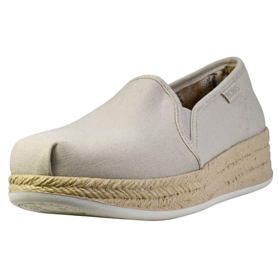 Skechers Women's Shoes Urban Highlites Platform Espadrille Inspired Vegan Canvas Memory Foam Flatform Walking Round Toe Water Resistant Slip on Shoes