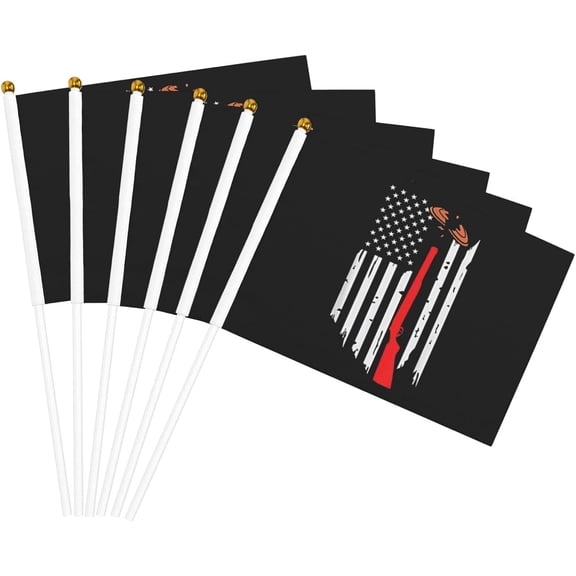 Skeet Shooting American Flag Flag 5x8 In Outdoor Decoration Handheld Stick Flags Six Piece