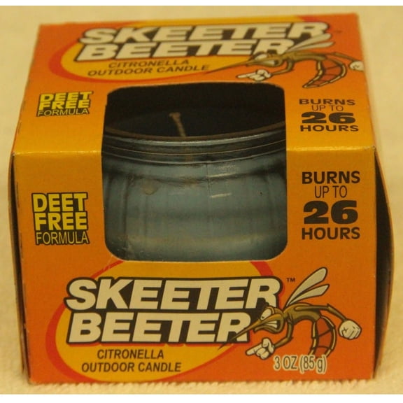 Skeeter Beeter 3 Ounce Blue Citronella Outdoor Glass Jar Candle