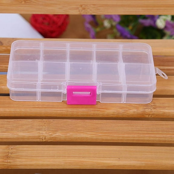 Skegnu 10 Grids Jewelry Beads Pills Nail Art Storage Box Case WH