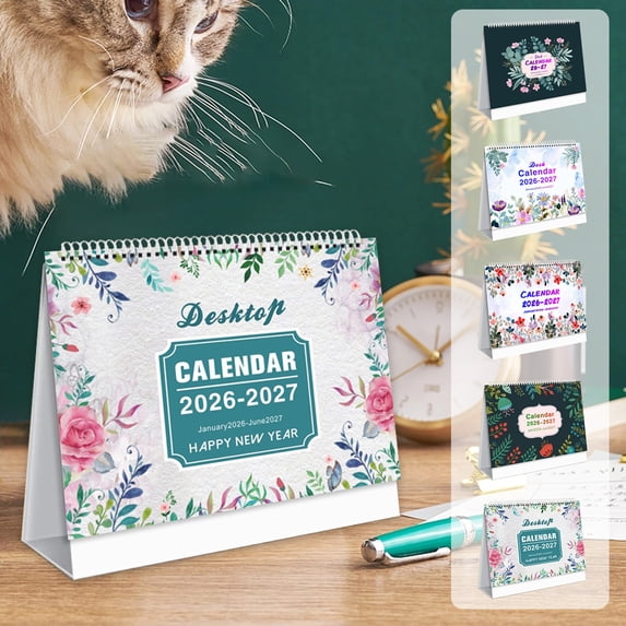 Skegnu 2026 Desktop Calendar Schedule Calendar, 2026 Calendar January 2026 - June 2027 2026 Calendar Planner With Twin Binding Hanging Hook