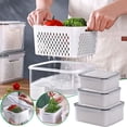 thumbnail image 1 of Skegnu 3 Pack Fruit And Vegetable Storage Containers For For Fridge Draining Fresh Container 3 In 1 Product Storage Container With Lid And Colander Kitchen Organizers And Storage Under $10, 1 of 9