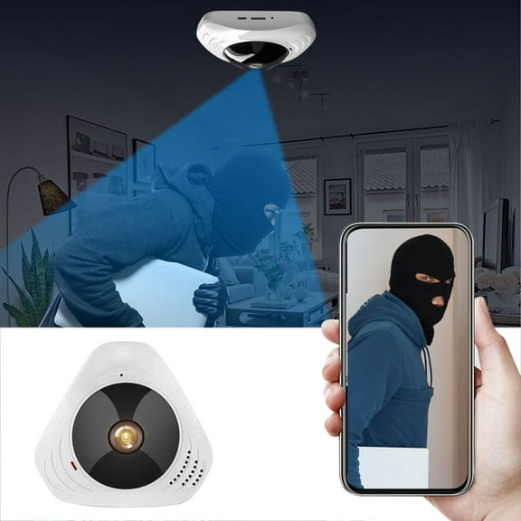 Skegnu 50% Off Clear! 1080P 2.0MP 360 Degree Panoramic Security IP Network FishEye Camera For Ceiling Or Walls Cameras for Home Security on Clearance