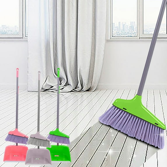 Skegnu 50% Off Clear! Household Sweeping Plastic Stainless Steel Garbage Shovel Soft Dustpan Set Cleaning Equipment Clearance Under 10 $