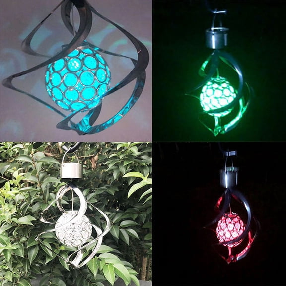 Skegnu 50% Off Clear! Solar Powered LED Wind Chimes Light, Solar Wind Steering Seven Color Light Outdoor Decor for Less