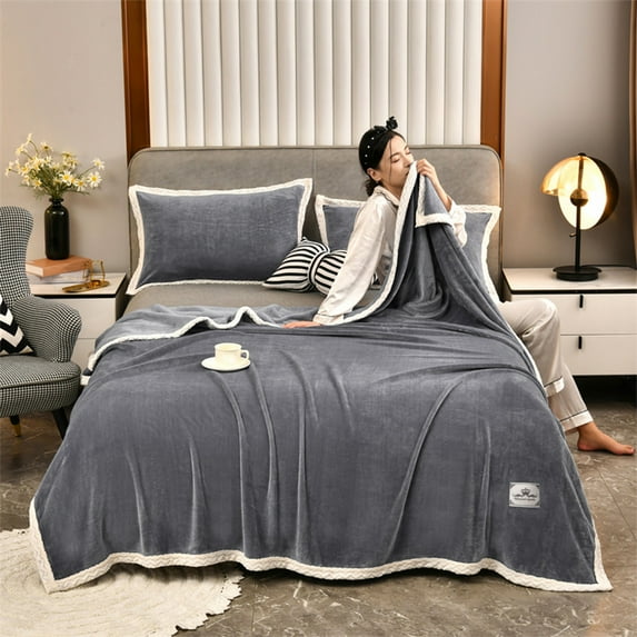 Skegnu Up to 50% off Throw Blankets Soft Fuzzy Warm, Fuzzy Throw Blankets Couch Fleece, Throw Blankets Bed Cozy Machine Washable Plush Thick Comfy Checkered Furry Sofa on Clearance