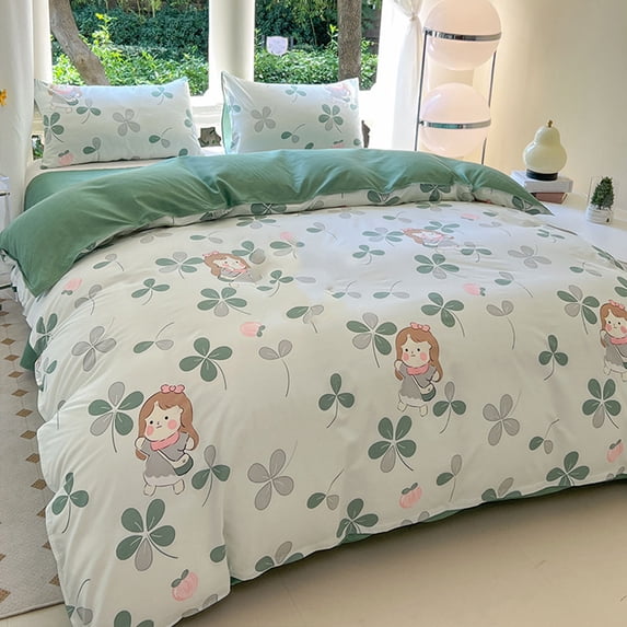 Skegnu Back to School Supplies Bed Sheets Summer Single Student Dormitory Three-piece Set - Skin-friendly Brushed Single Quilt Cover - Universal For All Seasons on Clearance