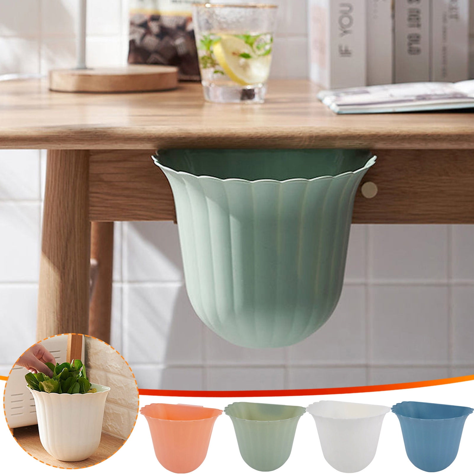 Skegnu Bedroom or Bathroom Kitchen Trash Bin Wall Mounted Household Perforated Toilet With Lid ...