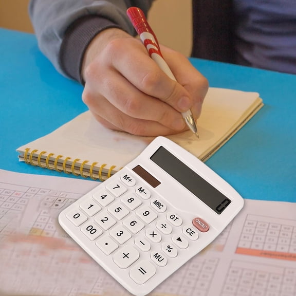 Skegnu Calculators Desktop Portable Calculator 12 Keys True Solar Sun Power Suitable for Finance Supermarket Accounting Office Can Hold Batteries Great Gifts for Less