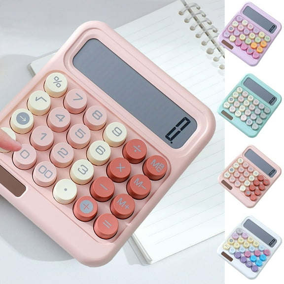 Skegnu Calculators Desktop Portable Solar Energy Campus Dopamine Color Calculator Large Screen 12 Digit Display Office Finance Portable Calculator for Elementary School on Clearance