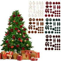 Skegnu Christmas Balls Ornaments 28-Pack Flocked Shaped Christmas Balls Decorative Ornaments for Christmas Tree