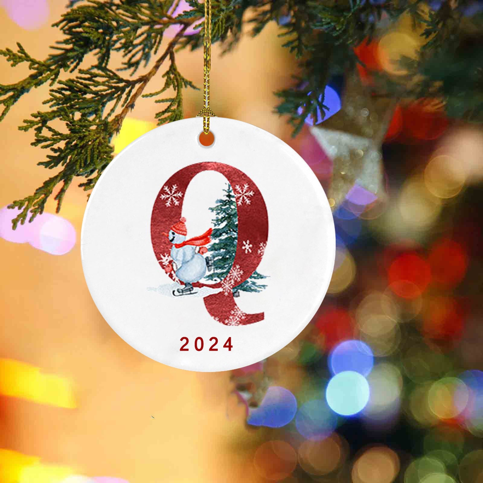 Skegnu Christmas Decorations 2024 New 26 Letter Christmas Snowman