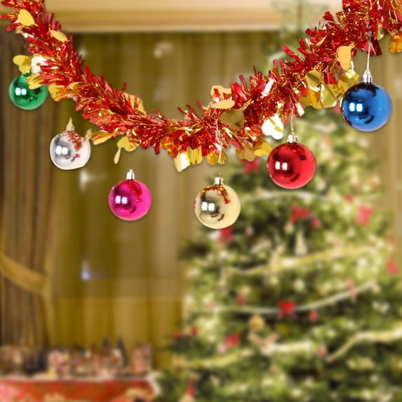 Skegnu Christmas Garlands Christmas Decoration Rattan Flower Ribbon Mood Scene Arrangement Hanging Party Colorful Strip Top Creat Pendant Christmas Wreath