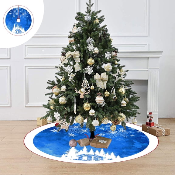 Skegnu Christmas Tree Collar Christmas Tree Skirt Christmas Classic Elements Christmas Decoration Tree Skirt Christmas Tree Bottom Decoration Apron Gift