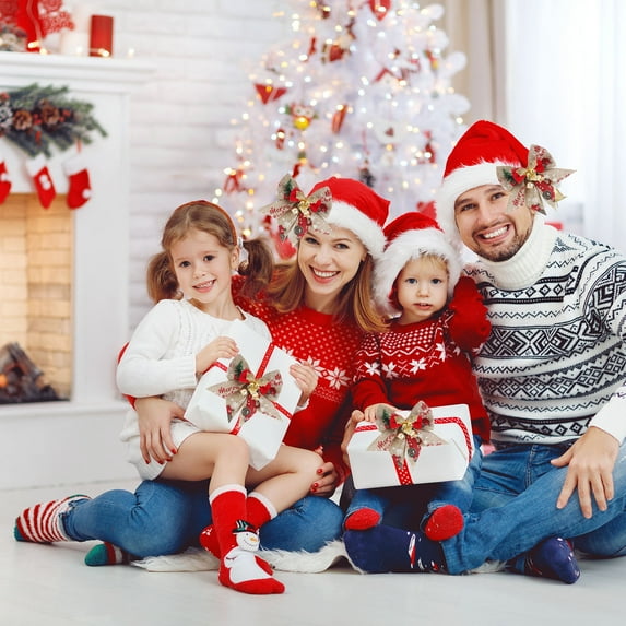 Skegnu Christmas Tree Decorations 2024 Christmas Bow Pendant With Christmas Tree Gift Box Set Decoration Linen Printed Letter Bow Chritmas Decor