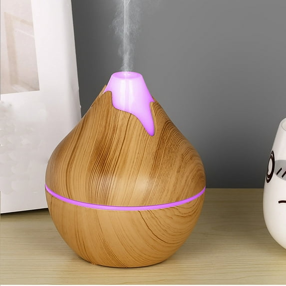Skegnu Cool Mist Humidifiers for Bedroom Quiet Humidifiers for Large Room, Silent Large Mist Volume Wood Grain Vase Humidifier Home Room Indoor Office Night Light on Clearance