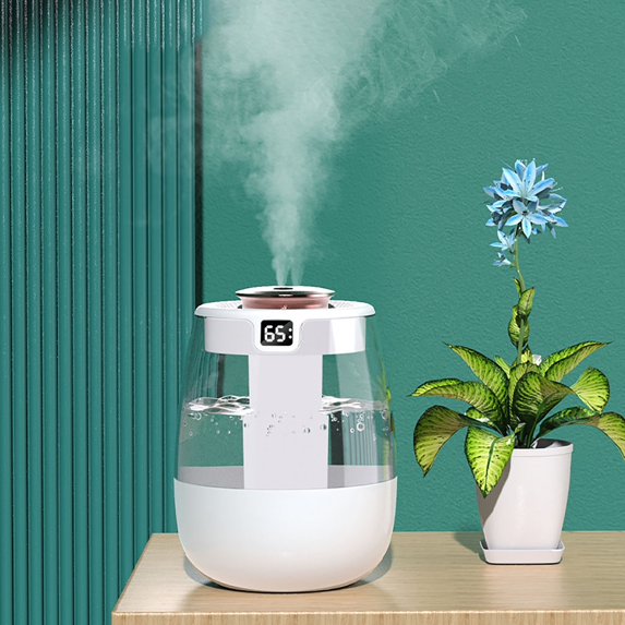 Skegnu Cool Mist Humidifiers for Bedroom Quiet Humidifiers for Large Room, USB Double Spray Heavy Fogss Silent Digital Humidifier Desktop Office Night Light Humidifier on Clearance