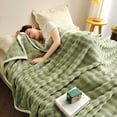 thumbnail image 1 of Skegnu Double-Sided Flannel Knee Blanket 100x150cm, Embroidered Office Throw for Nap and Work, Super Soft Fleece, Machine Washable, 1 of 5