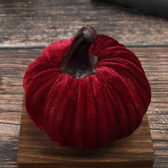 Skegnu Halloween Thanksgiving Decorative 1 Pc Velvet Pumpkins 5cm/2" Table Decor House Prop Pumpkin Decorations
