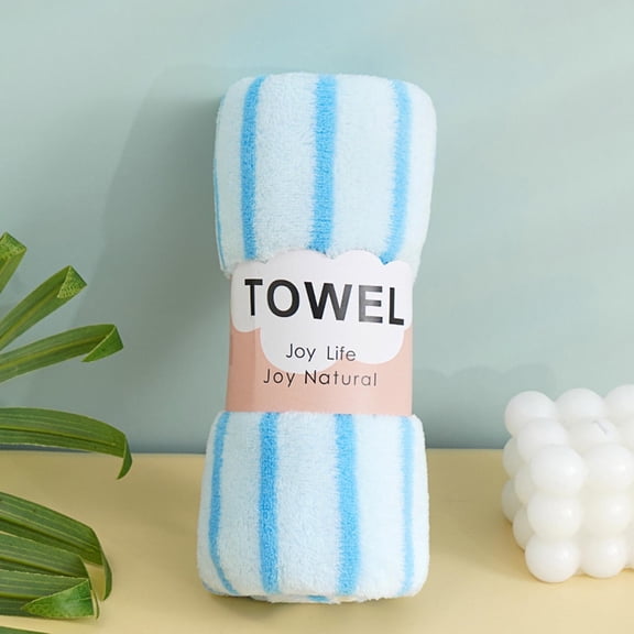 Skegnu Hand Towels Bath Towls 1pc Absorbent Coral Velvet Towel-Colorful Striped Face Wash Towel- Household Soft Gift Towel 11.81x23.62in