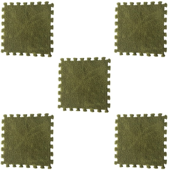 Skegnu Kitchen Mats for Floor 5PCS 11.81Inch Puzzle Polyester Velvet Carpet Great Gifts for Less