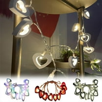 Skegnu LED Wooden Heart Lights String Lights Valentine's Day Proposal Decoration Love Heart Modeling Lights Battery Box Color Lights Wedding Anniversary Birthday Party Supplies on Clearance