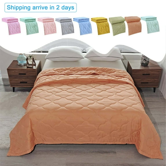 Skegnu Lightweight Soft Summer Quilt Skin-friendly Plain Printed Washed Cotton Summer Quilt Ventilation Quilt 100x150cm/39.37x59.5in