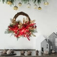thumbnail image 1 of Skegnu 2024 Luminous Christmas Wreath Rattan Door Hanging Half Tree Christmas Window Decoration Rattan Door Hanging, 1 of 6