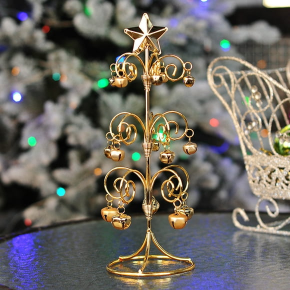 Skegnu Metal Christmas Tree 11 Inch Desktop Mini Xmas Tree Wrought Iron Ornament Display Stand Christmas Decorations