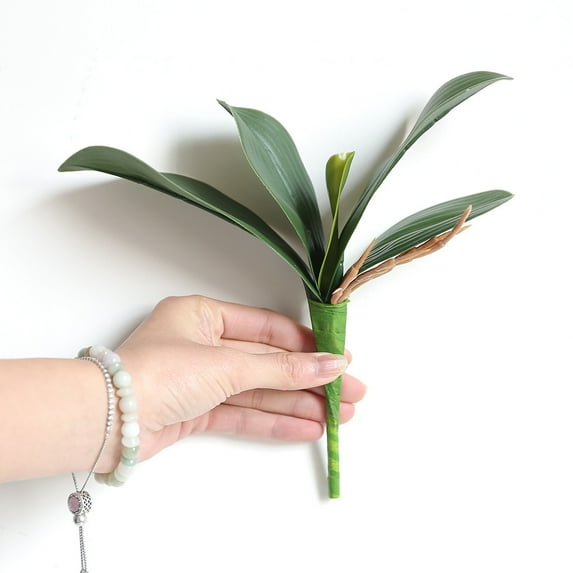 Skegnu Outdoor Artificial Flowers Artificial Orchid Phalaenopsis Leaves Potted Plant Office Decor 1PC for Decoration Clearance