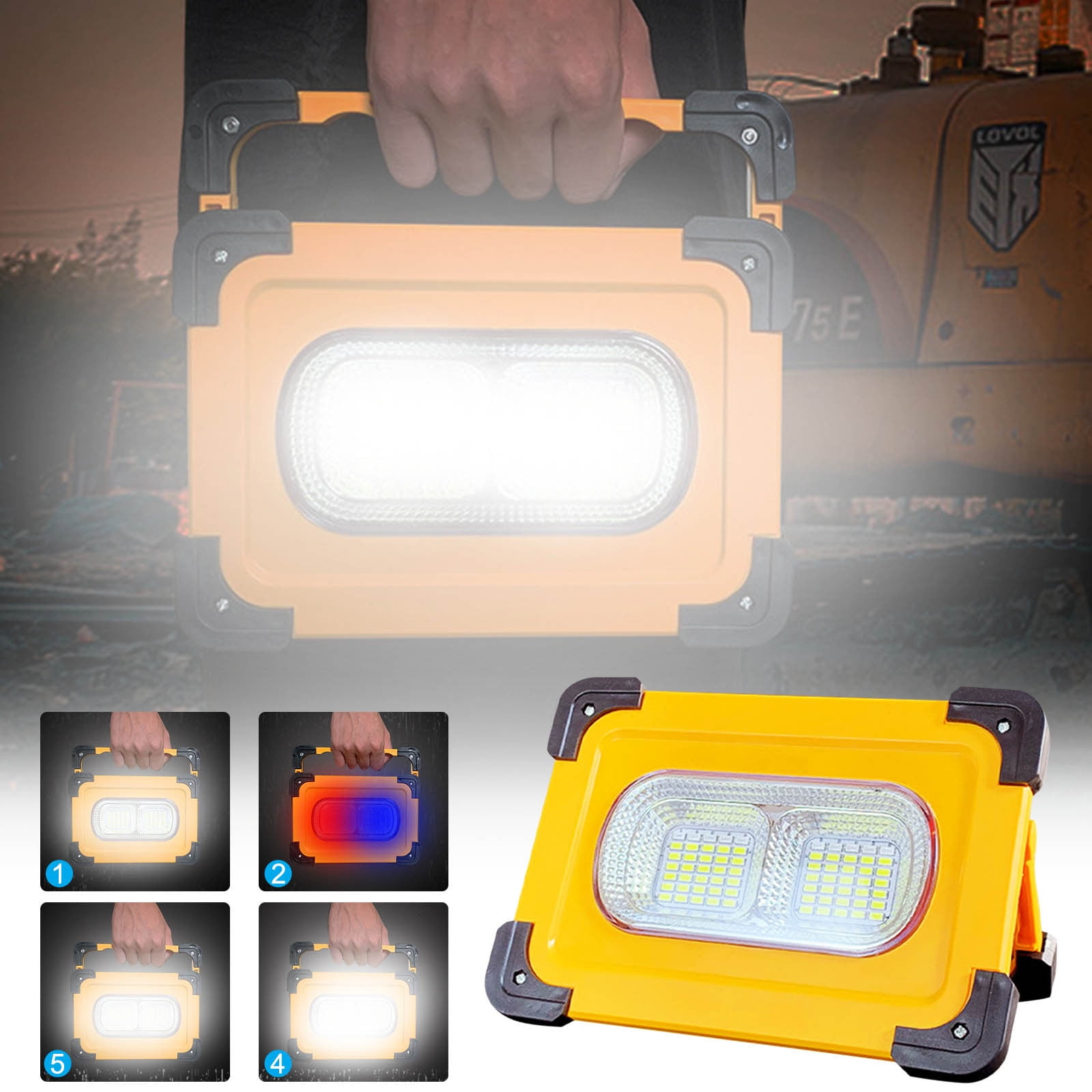 Skegnu Outdoor Solar Lights for Yard Portable LED Work, 110W Solar And USB Rechargeable With Stand, 11000mAh Power Bank LED For Outdoor Camping Hiking Emergen Led Lights Save up to 166%