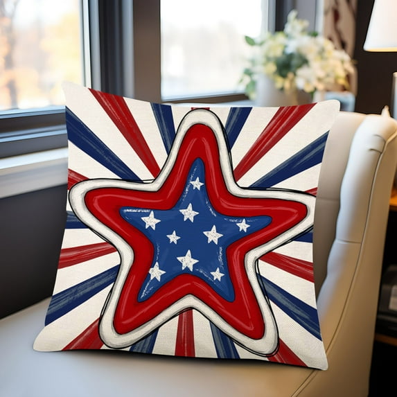Skegnu Outdoor Throw Pillow 1PC Patriotic Day American Flag And, Indoor And Outdoor Decoration Independence Day Throw Pillow for Couch