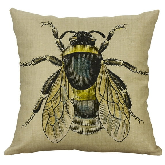 Skegnu Outdoor Throw Pillow Vintage Insect Series Cotton Linen Throw Pillow Case Cushion Cover Home Decor Throw Pillow Inserts for Bedding