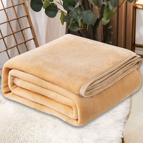 Skegnu Plain Color Flannel Blanket for Winter Warm Velvet Conditioning Blanket Picnic Blanket Aviation Leg Blanket Throw Size Lightweight Fleece Blanket 120x200cm
