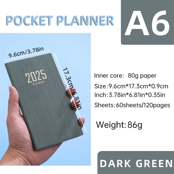 Skegnu Planner Notebook A6 Mini Notebook Organizer Planner Daily Planner Notebook Travel Diary on Clearance