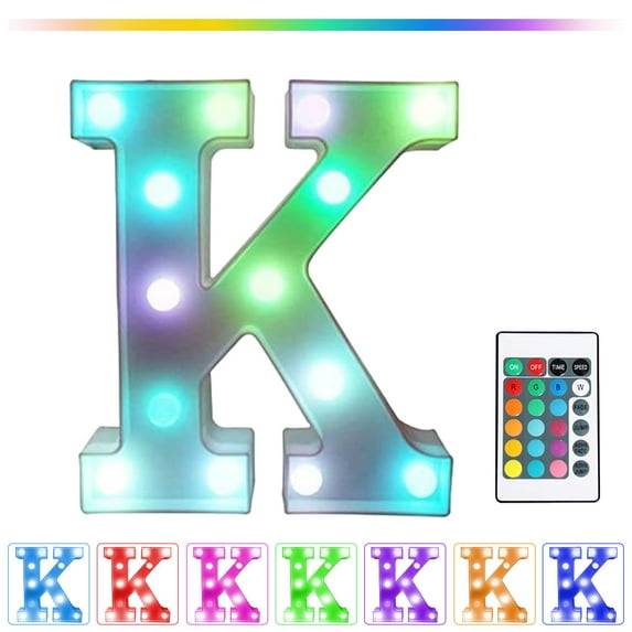 Skegnu Save up to 50% Colorful LED Marquee Letter Lights With Remote – Party Bar Letters With Lights Decorations For The Home - Multicolor on Clearance