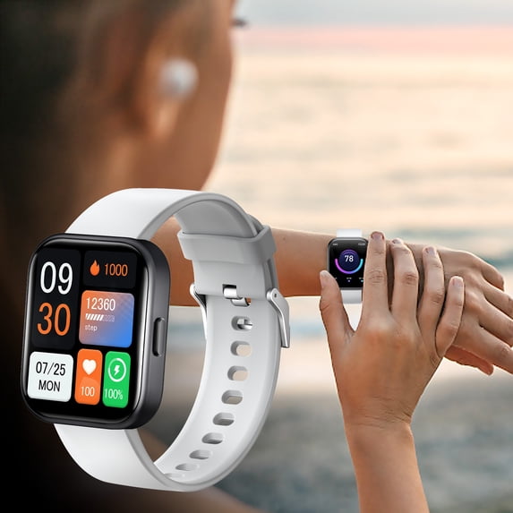 Skegnu Save up to 50% Smart Sports Watch Bluetooth Call Multi-functional 2.0inch HD Large Screen Smart Watch 60 Days Long Standby Time Voice Intelligence Assistant Gift for Men