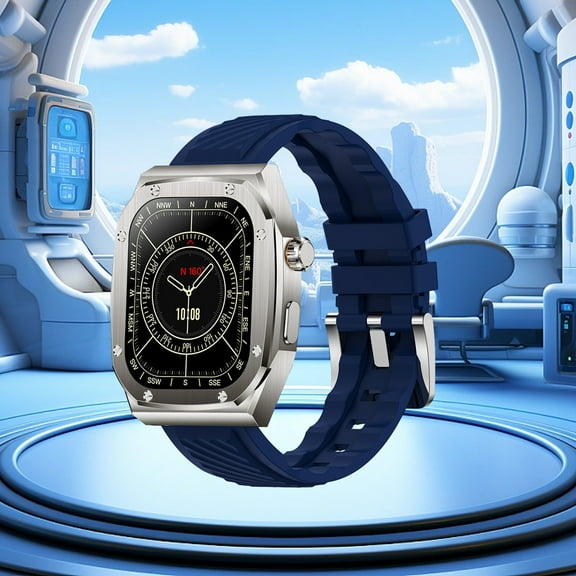 Skegnu Save up to 50% Smart Wearable Watch Multifunction HD Rectangular Screen Wireless Magnetic Charging NFC Access Control Motion Record IP68 Watertightness Bluetooth Function Gift for Men