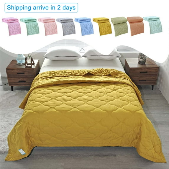 Skegnu Summer Savings Skin-friendly Plain Printed Washed Cotton Summer Quilt Ventilation Breathable Quilt 100x150cm/39.37x59.5in